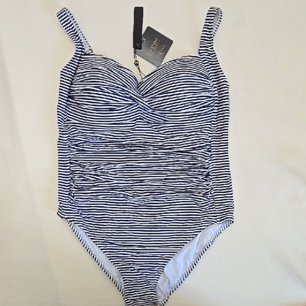 NWT Size 12/US One-Piece Swim Striped Swimsuit NWT